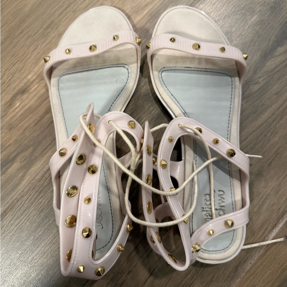 Stylish Pink Sandals with Gold Accents
